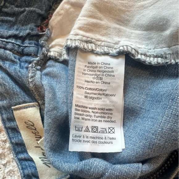 Madewell Denim Apron Bow-Back Jumpsuit size 00 - Picture 10 of 11